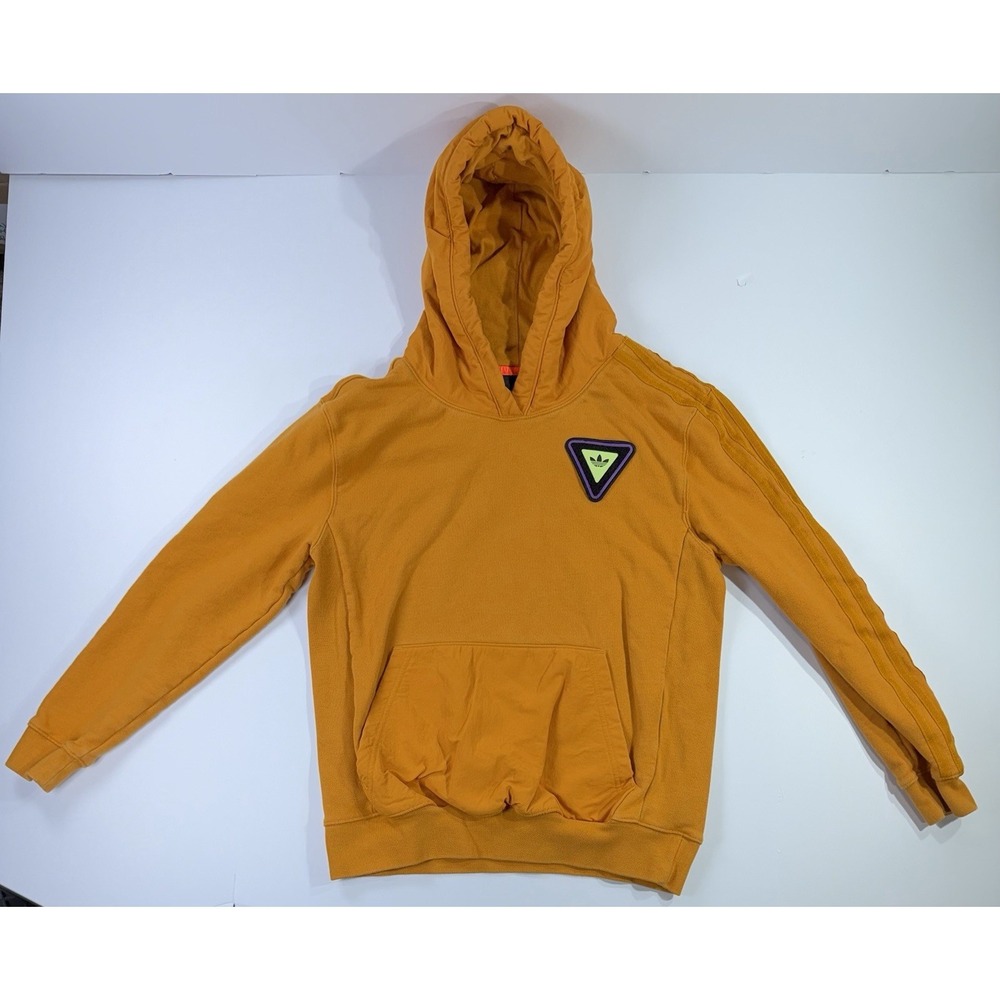 Adidas Ivy Park Mustard Hoodie Trefoil Patch Pullover Unisex Size L (13–14Y)